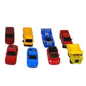 Lot of 8 Maisto Cars Trucks Dump Truck Vehicles Red Blue Yellow FLAWS